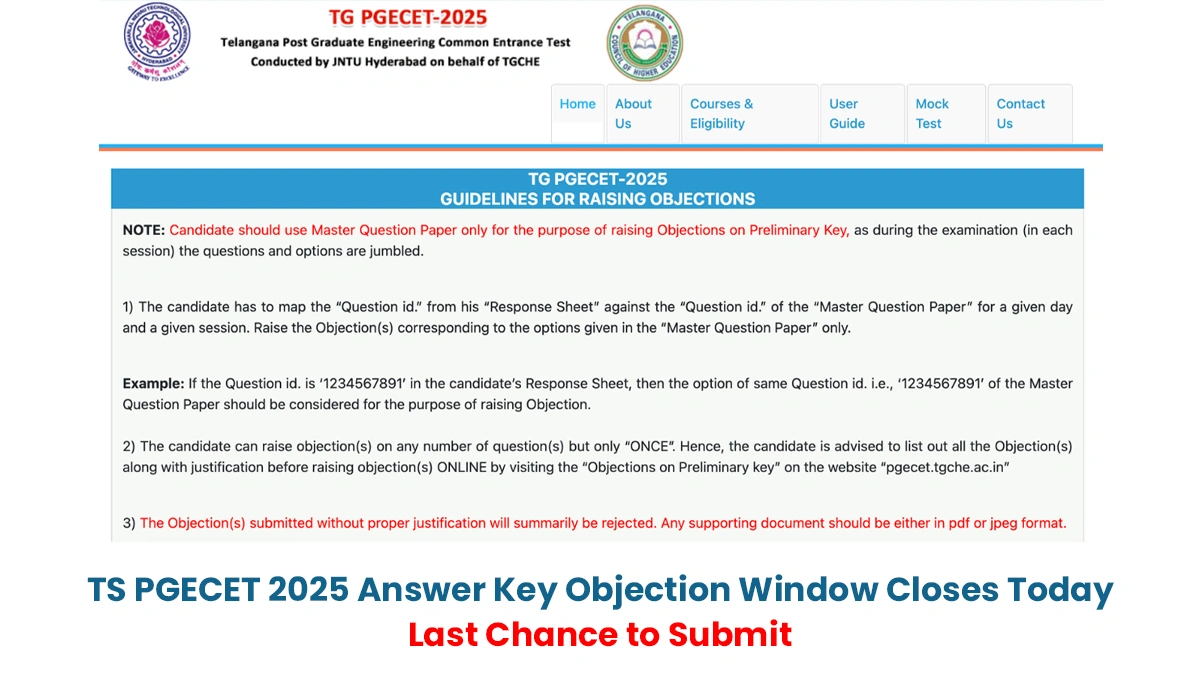 TS PGECET 2025 Answer Key Objection Window Closes.webp
